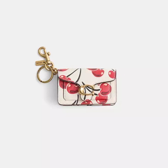 Coach Mini Tabby Bag Charm with Cherry Print - Picture 2 of 5